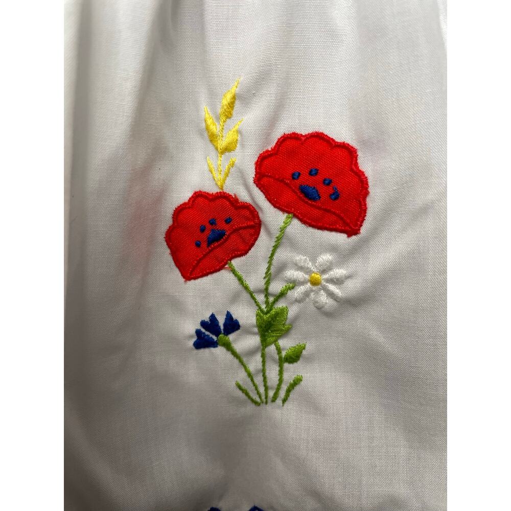 Vintage Sears Girls Red Poppy Flower Scalloped Collar Shirt - Picture 6 of 6